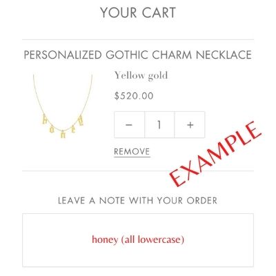 Personalized gothic necklace.