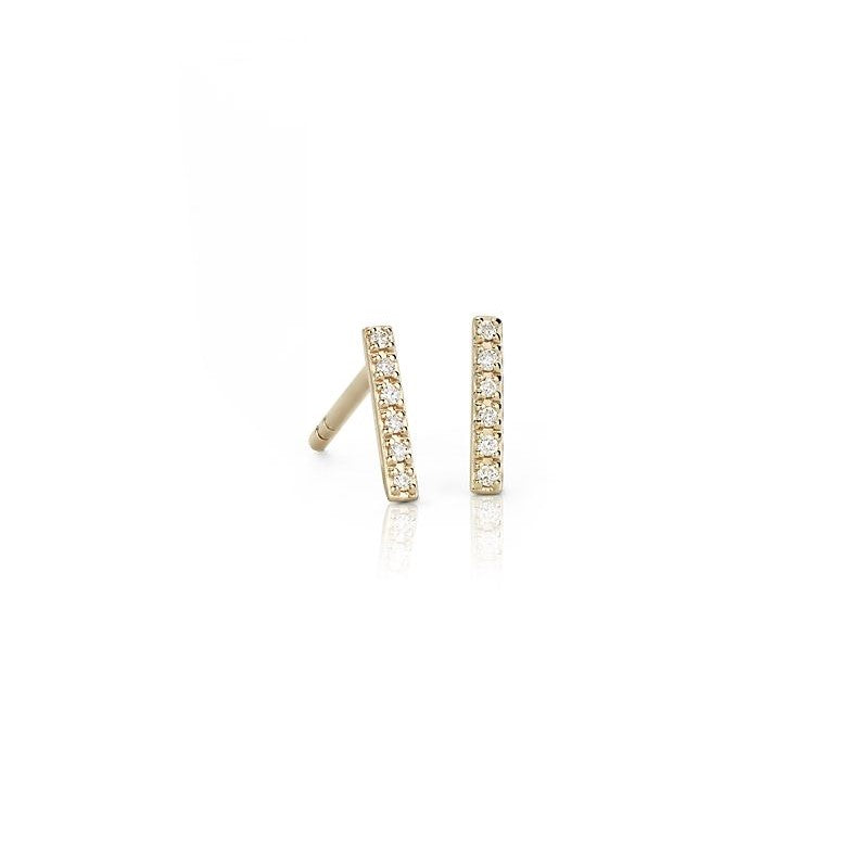 Diamond bar stud earrings. 