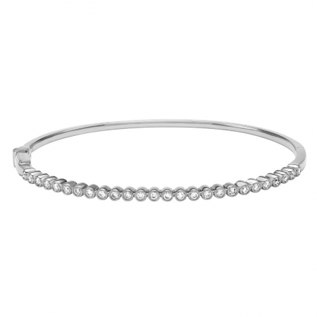 Diamond bezel bangle white gold.