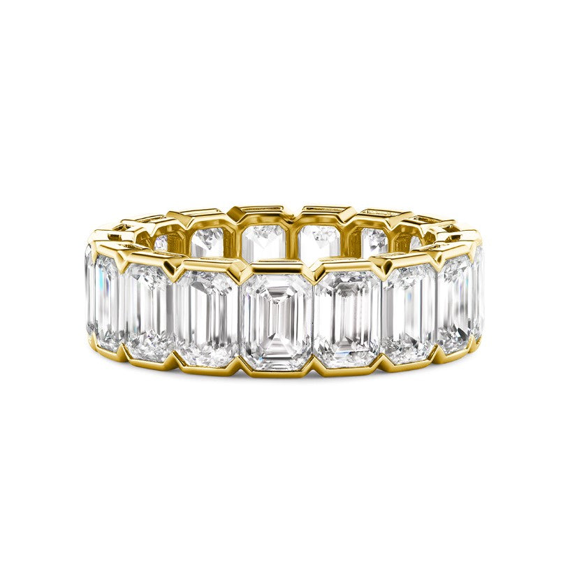 Emerald Cut Bezel Eternity Band