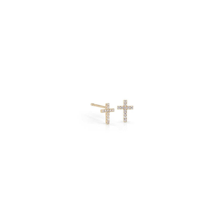 14k and diamond cross stud earrings.