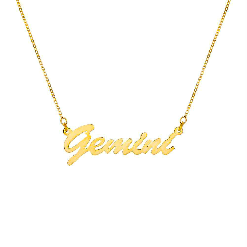 Personalize script nameplate necklace.